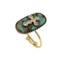 Bague Doré/Vert Femme Clio Blue HOLLY pas cher