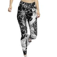 Legging Noir/Blanc Femme Adidas Flower pas cher