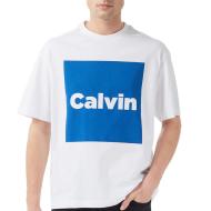 T-Shirt Blanc/Bleu Homme Calvin Klein Jeans LV04RD813G