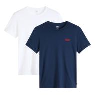 Lot de 2 T-shirts Blanc/Marine Homme Levi's Slim Fit pas cher