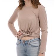 T-shirt Taupe manches longues Femme Vila Juda pas cher