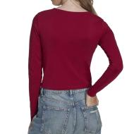 T-Shirt Manches Longues Bordeaux Femme Adidas Cut vue 2