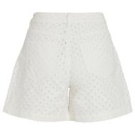 Pantalones cortos blancos para mujer Vila Vipolly de punto calado y denim ver 2