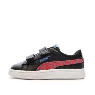 Baskets Noires/Rouges Garçon Puma Smash 3.0 pas cher