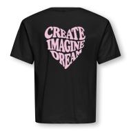 T-Shirt Noir Fille Kids ONLY Sille Amor Life vue 2