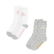 X2 Paires de Chaussettes Grise/Blanche Fille Lulu Castagnette pas cher