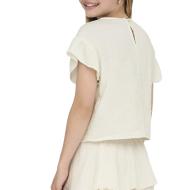 T-Shirt Blanc Fille Kids ONLY Kogthyra vue 2