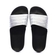 Claquettes Noires/Argent Femme Adidas Adilette vue 3