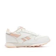 Baskets Blanche/Rose Fille Reebok Classic Leather vue 2