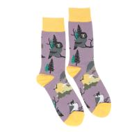 Chaussettes Violet/Jaune Mixte Stella Green Hibou pas cher