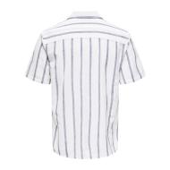 Chemisette Blanche/Gris Homme Only & Sons Stripe vue 2