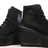 Baskets Noires Femme Converse Chuck 70 De Luxe Wedge vue 7