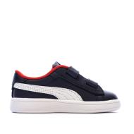 Baskets Marine/Rouge Garçon Puma Smash 3.0 vue 2
