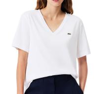 T-Shirt Blanc Femme Lacoste Relaxed pas cher