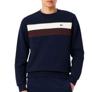 Sweat Marine/Blanc Homme Lacoste SH5498 pas cher