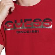 T-shirt Rouge Homme Guess Foil vue 3