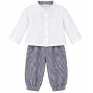 Ensemble Blanc/Gris Bébé Bébé P'tit Mome Paolo pas cher