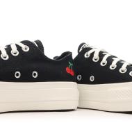Baskets Noirs Femme Converse All Star Lift Platform Cherries vue 7