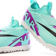 Chaussures de Football Turquoise Junior Nike Jr Zoom Vapor 15 Academy TF vue 7