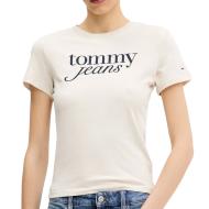 T-shirt Beige/Noir Femme Tommy Hilfiger Essential