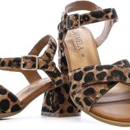 Sandales Marron/Noir Femme Carmela Leopardo vue 7