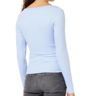 T-shirt Manches Longues Bleu Femme Tommy Hilfiger Button vue 2