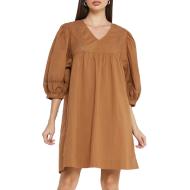 Robe Marron Femme JDY VITA LIFE 3/4 PUFF DRESS WVN pas cher