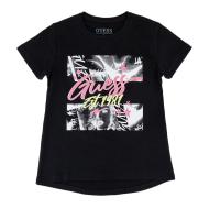 T-shirt Noir Fille Guess High Low pas cher