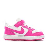 Baskets Rose/Blanc Enfant Nike Court Borough Low Recraf vue 2