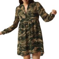 Robe Imprimé Camouflage Kaki Femme Pepe jeans Denise pas cher