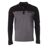 Polo Manches Longues Noir/Gris Homme RMS26 91234 pas cher