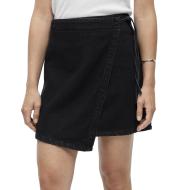 Jupe Portefeuille Denim Noir Femme Vero Moda Rosie