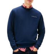 Sweat Marine Foncé Homme Tommy Hilfiger Linear Crew pas cher