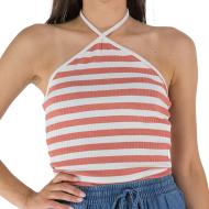 Top Blanc/Rose Rayures Femme Only Emma