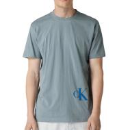 T-shirt Gris Homme Calvin Klein Jeans Color Off Placed pas cher