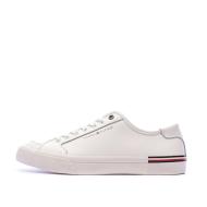 Baskets Blanches Cuir Homme Tommy Hilfiger Core Corporate Vulc pas cher