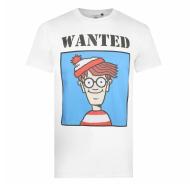 T-Shirt Blanc Mixte Wheres Wally Wanted pas cher