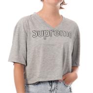 T-shirt Gris Crop Femme Supreme Grip Ranaka