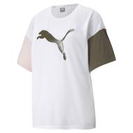 T-shirt Blanc/Kaki/Rose Femme Puma Msport Fashion
