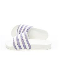 Claquettes Blanche/Mauve Femme Adidas Adilette HQ4294 pas cher
