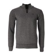 Pull 1/4 de Zip Gris Homme RMS26 Zip Jacquard