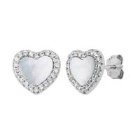 Boucles D'oreilles Cœur Blanc Clio Blue Angel