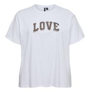 T-Shirt Blanc/Doré Femme Vero Moda Vmloretta vue 2
