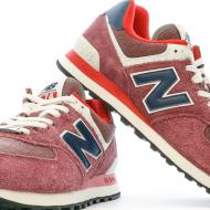 Baskets Rouge Homme New Balance 574 vue 7