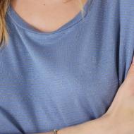 T-shirt Bleu Femme Deeluxe Lina vue 2