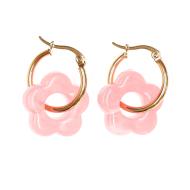 Boucles Oreilles Rose Vif Femme Clio Blue Fleurs 20mm