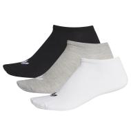 X3 Paires de Chaussettes Gris/Blanc/Noir Adidas Trefoil Liner pas cher