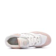 New Balance 550 Blanche/Rose Femme BBW550 vue 4