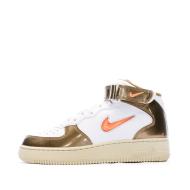 Baskets Blanches/Cuivre Mixte Nike Air Force 1 Mid pas cher