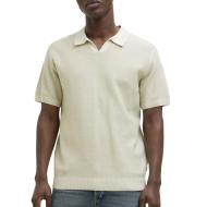 Polo Beige/Blanc Homme Jack & Jones Aston Split pas cher